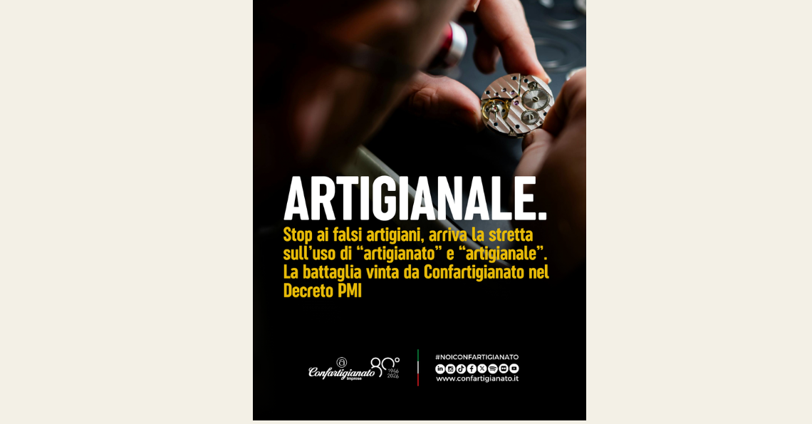 STOP AI FINTI ARTIGIANI: DAL 7 APRILE SVOLTA STORICA VOLUTA DA CONFARTIGIANATO